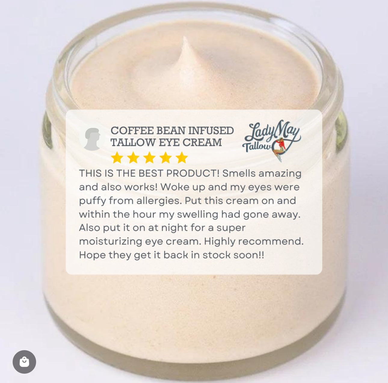 The White Label Tallow Eye Cream – Coffee Infused Caffeine Boosted (2oz)