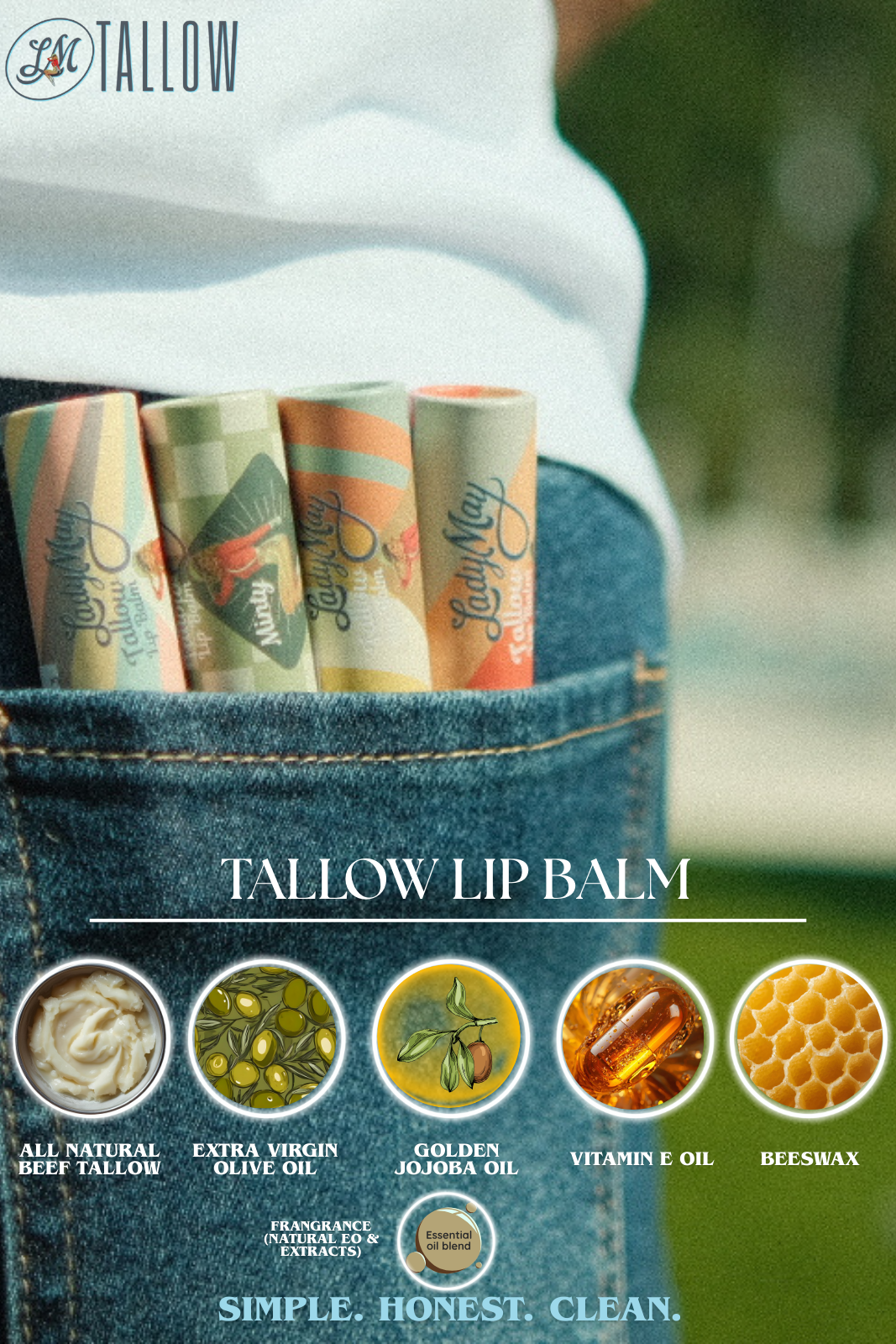 The White Label Tallow Lip Balm | Pure + Natural Hydration