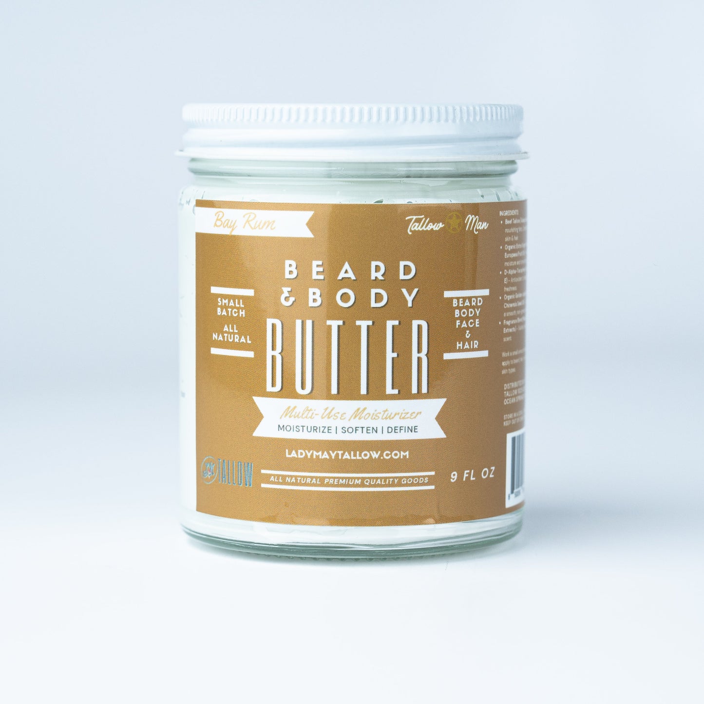 WHITE LABEL Natural Tallow Man Beard Butter | All-Natural Beard & Skin Care