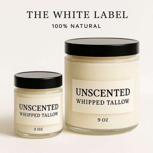 The White Label Unscented Whipped Tallow  (2oz or 9oz)